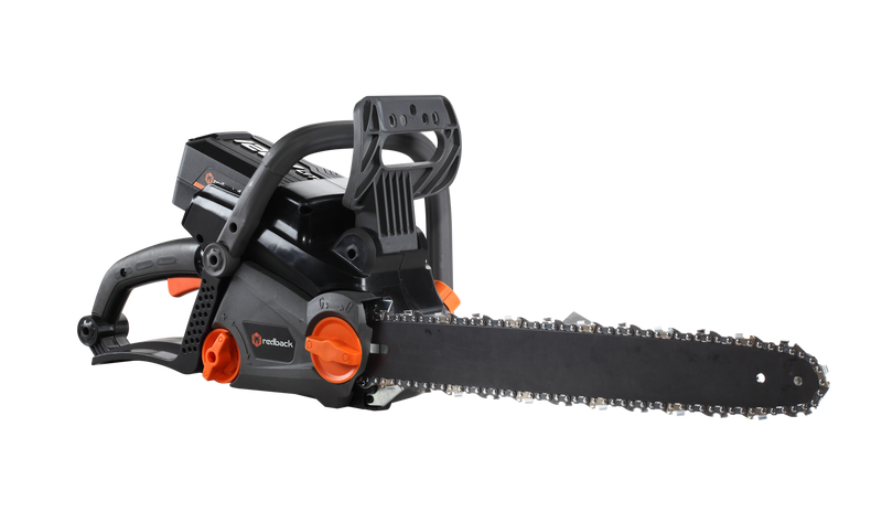 Right view of 120V Cordless chainsaw 18" Pro Series