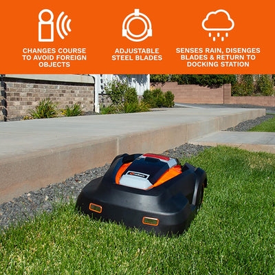 MowRo Robot Lawn Mower with Install Kit, 9.5" Cutting Width-Fully Autonomous (1/4 Acre)