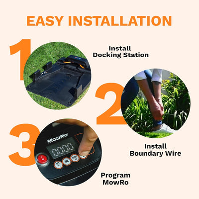 MowRo Robot Lawn Mower with Install Kit, 9.5" Cutting Width-Fully Autonomous (1/4 Acre)