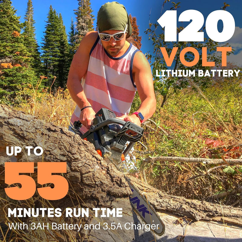120V Cordless Chainsaw, 18" - Pro Series