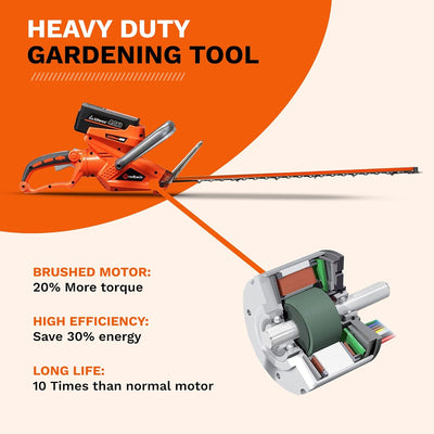 40V Cordless Hedge Trimmer, 22", Brushless Motor - Flex Series