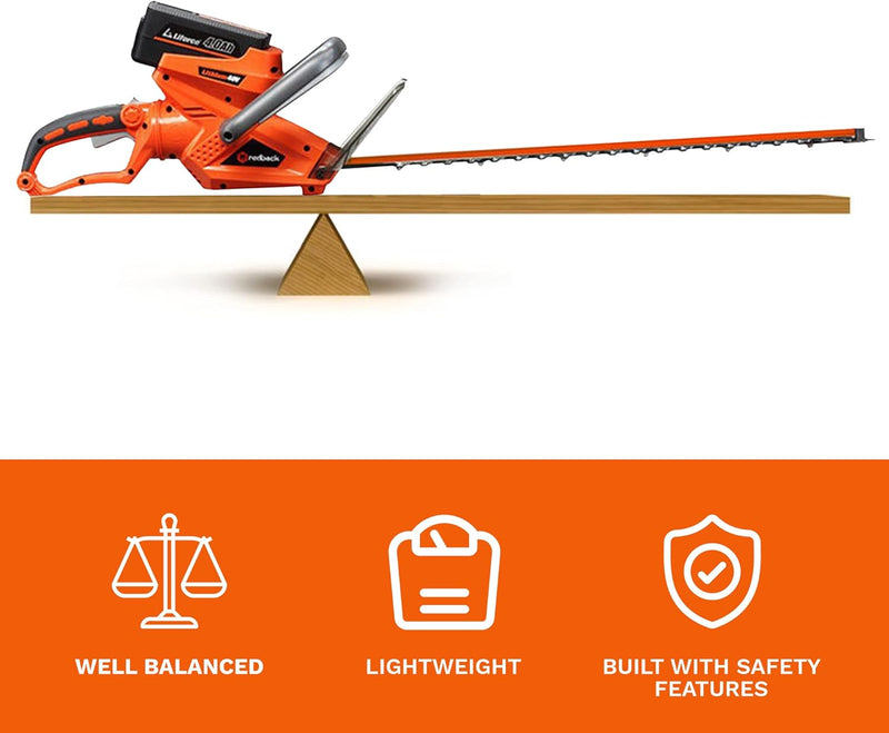 40V Cordless Hedge Trimmer, 22", Brushless Motor - Flex Series