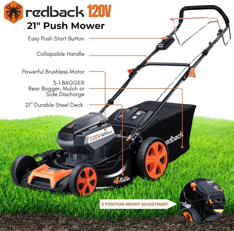 120V Cordless Lawn Mower, 20" - Pro Series