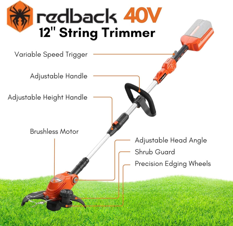 40V Cordless String Trimmer, Brushless Motor, 12" - Flex Series