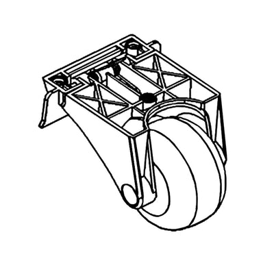 Angled view of MowRo Rear Wheel Assembly for RM18