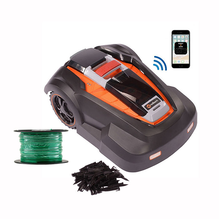 Angled side view of Lawn mower with wifi